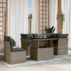 vidaXL 6 Piece Patio Sofa Set with Cushions - Gray Poly Rattan - 2 of 4