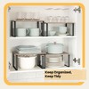 Cabinet Organizer Shelf, Set of 2 Kitchen Counter Shelves, Kitchen Storage, Spice Rack, Stackable, Expandable, Metal and Engineered Wood - 4 of 4