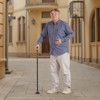 VEVOR Walking Cane for Man Woman, Folding Walking Stick with 8-Level Adjustable Height & Anti-Slip Tip, 250LBS Loading, Black - 2 of 4