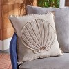 Della Seashell Pillow - Natural - 18"X18" - Safavieh - 2 of 3