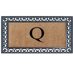 A1HC Natural Rubber & Coir 30x48, Monogrammed Doormat For Outdoor Entrance, Anti-Shed Treated Mat - 1 of 4