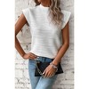 Amaryllis Women's Textured Pleated Top High Neck Cap Sleeve Elegant Structured Blouse - 4 of 4