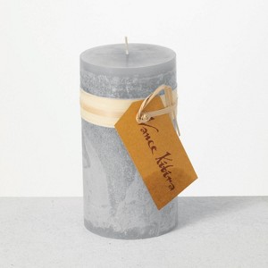 Vance Kitira 6" Dove Gray Timber Pillar Candle ,Scentless, Clean-Burning, Environmental Friendly - 1 of 4