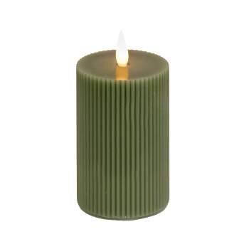10" HGTV LED Real Motion Flameless Green Candle Warm White Lights - National Tree Company