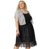 Agnes Orinda Women's Plus Size Lace Allover Spring Lightweight Short Sleeve Cardigan - 3 of 4