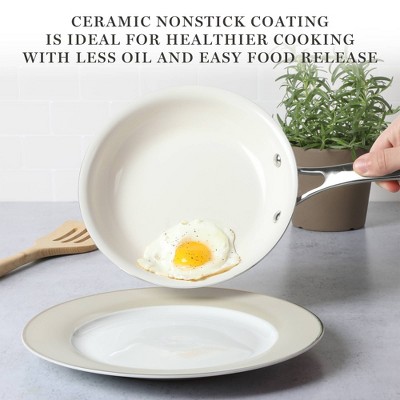 Red 10-Piece Aluminum Ceramic Nonstick Cookware Set