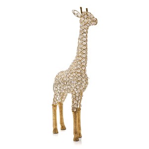 HomeRoots 23" Gold Aluminum And Faux Crystal Giraffe Tabletop Sculpture - 1 of 4