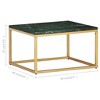 vidaXL Coffee Table Green 23.6"x23.6"x13.8" Real Stone with Marble Texture' - 4 of 4