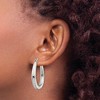 Black Bow Jewelry Tapered Teardrop Hoop Earrings in Stainless Steel - 32mm (1 1/4 Inch) - 3 of 4