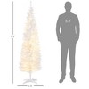 NAYSAYE 6FT Pre-Lit Artificial Christmas Tree Slim Pencil Shape with 390 Branch Tips for Indoor Holiday Home Decor, White, 19.75"*19.75"*72" - 3 of 4