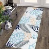 Acekool Washable Area Rug, Modern Floral Leaf Non-Slip Stain Resistant Low Pile Soft Carpet for Living Room Bedroom, Easy Care - 2 of 4