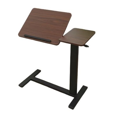 GlasFlength Folding Tables Overbed Table with Wheels Adjustable Mobile Surface Fashion Design for Bedside Comfort, Black, 31.4"*15.7"*20.09"