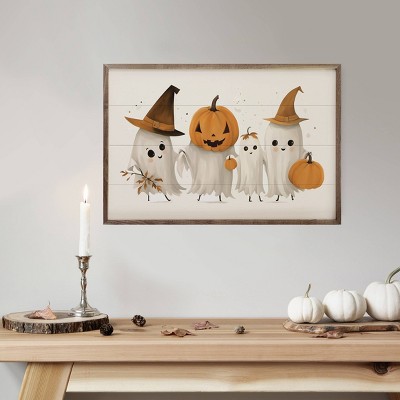 Kendrick Home Four Ghost Friends Wall Art White