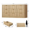 Usikey Fluted Dresser with 9 Drawers 63'' Wide Modern Dressers with Wood Chests of Drawers with Gold Handle & Natural Wood TV Dresser for Bedroom - 3 of 4