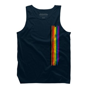 Adult Design By Humans Pride Rainbow Vertical Stripe By alphalezbean Tank Top - 1 of 2