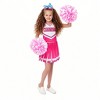 Joyfy Halloween Cheerleader Costume for Girls Cheerleader Uniform Child Cheerleader Costume for Halloween Party - Pink / Blue - 4 of 4