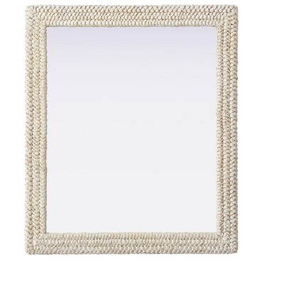 Elegant Lighting Rectangle Cornhusk Mirror 36x42 in Linen White