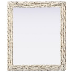 Elegant Lighting Rectangle Cornhusk Mirror 36x42 in Linen White - 1 of 4