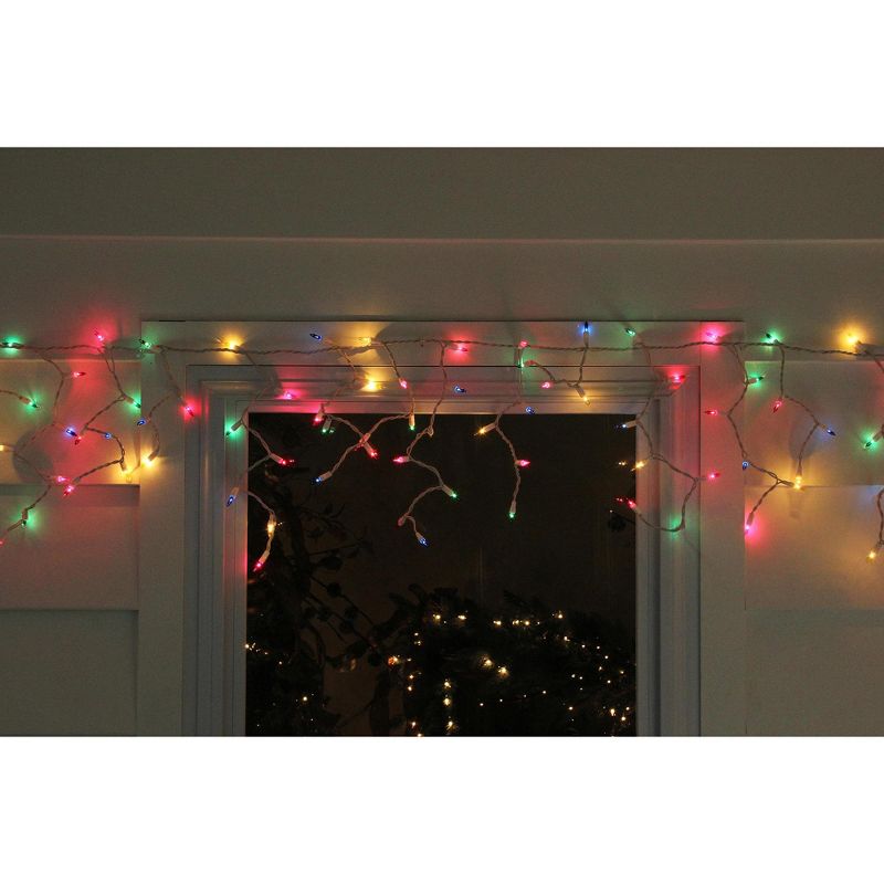 Northlight 100ct Mini Icicle String Lights Multi-Color - 7' White Wire, 3 of 5