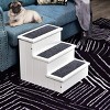 LAOTIES 3 Step Wooden Pet Stairs with Non Slip Carpet Treads,Dog Ramp for Small Dogs and Cats,Indoor Pet Steps - 2 of 4