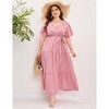 Women's Plus Size V-Neck Maxi Dress: Flowy Boho Elegance for Vacations & Garden Soirees Dress - 2 of 4