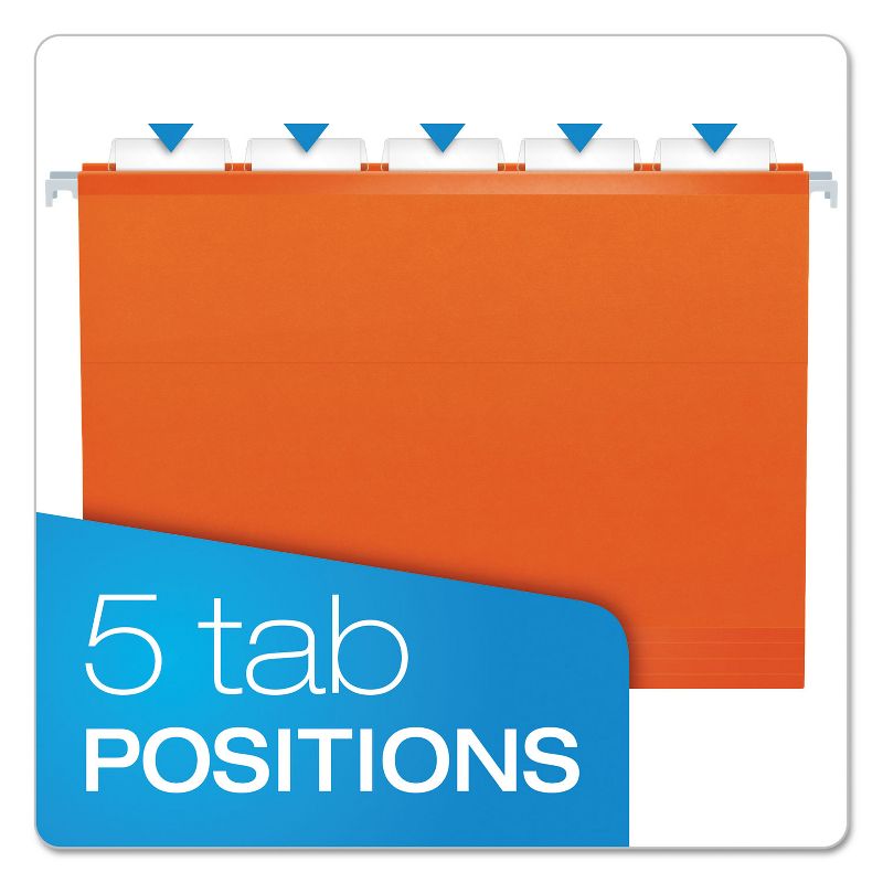 Pendaflex Reinforced Hanging Folders 1/5 Tab Letter Orange 25/Box 415215ORA, 4 of 9