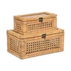Cheung's Brielle Set of 2 Rectangular Rattan & Glass Boxes - 3 of 4