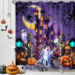 LunaLulinlk Blacklight Halloween Shower Curtain - 1 of 4
