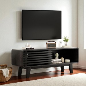 46" Mid-Century Modern TV Stand with Sliding Door Storage, Console Table for TVs Up to 59", Media Center for Living Room or Bedroom - 1 of 4