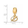 Black Bow Jewelry 14k Yellow Gold Plated Sterling Silver Tampa Bay Lightning NHL Bead Charm - 3 of 4