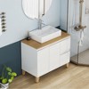 KTMBDW Bathroom Vanity with Ceramic Sinks, Bathroom Cabinet Vanity with Soft Closing Cabinets & Drawers, White - 4 of 4
