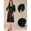 Allegra K Women's Velvet 3/4 Sleeve Open Front Ruffled Hem Back Cropped Cardigan - 2 of 4