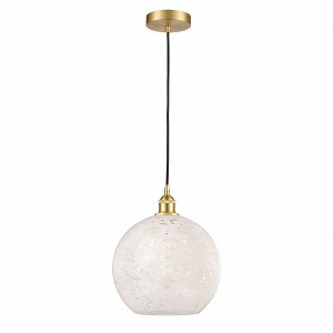 White Mouchette - 1 Light Cord Hung Pendant In Modern Style-13.5 Inches Tall and 12 Inches Wide - 1 of 1