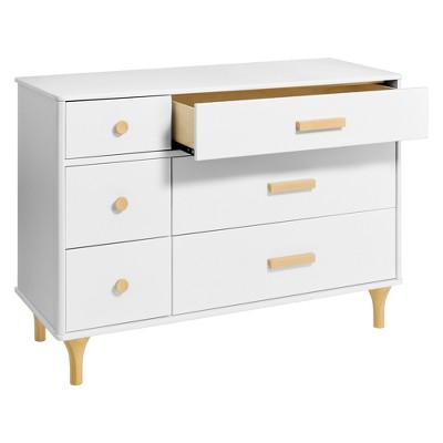 Lolly 6-Drawer Double Dresser in White and Natural
