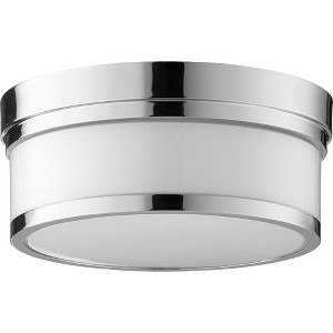 Quorum Lighting Celeste Glass Flush Mount - 2 Lights, Polished Nickel, 12 Width, 5 Height - 1 of 1