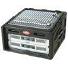 SKB Roto Rack/Mixer Console, 10U Slanted Rackmount on top, 4U Rackmount in Front with Steel Threaded Rails, Hard Lid and Doors and Side Access Ports - 3 of 4