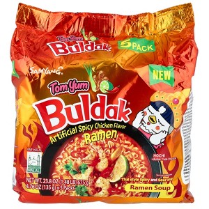 Buldak®, Ramen Soup, Spicy Chicken, Tom Yum , 5 Packs, 4.76 oz (135 g) Each - 1 of 3