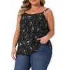 Agnes Orinda Women's Plus Size Floral Adjustable Spaghetti Strap V Neck Sleeveless Cami Summer Casual Tunic Tank - 2 of 4