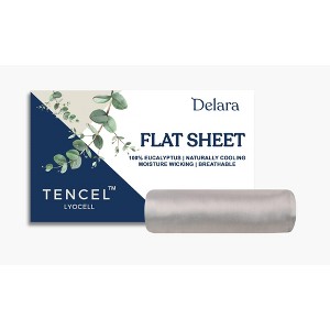 Delara 100% Eucalyptus Lyocell Tencel Sheet, Flat Sheet, Super Soft, Silky, Smooth & Breathable, Cool Sheets for Hot Sleepers - 1 of 4