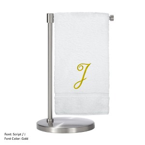 BC BARE COTTON Monogrammed Bath Towel, Personalized Gift, 27 x 54 inches - Set of 2 - White - Gold Script - 1 of 1