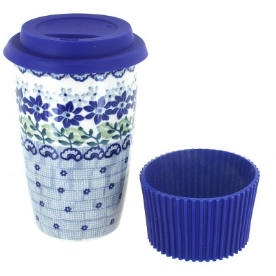 Blue Rose Polish Pottery Kristi Travel Coffee Mug : Target