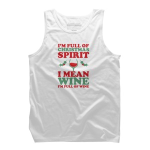 Men's Design By Humans Full of Christmas Spirit & Wine By DJBalogh Tank Top - 1 of 3