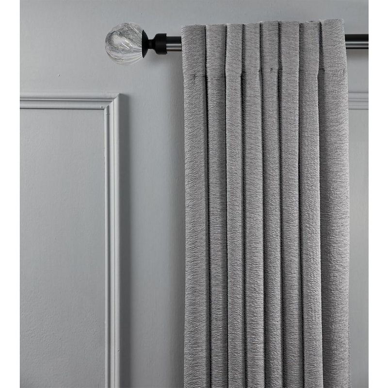 Linen Avenue Grey Marble Single and Double Window Curtain Rod Set, 3 of 8