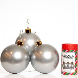 Holiball 3pc 8" Mini Trio Outdoor Decorative Sculpture Silver - 1 of 1