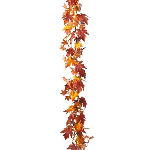 Gerson Warm White Prelit Leaf Garland Harvest Decor - 1 of 1