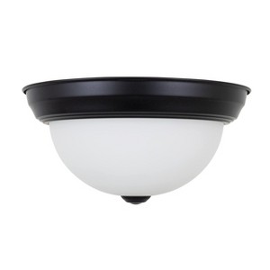 Yosemite Home Decor 2 Light Flushmount in Flat Black Finish with White Glass - JK101-11BK-W - 1 of 4