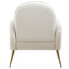 TOAOTBNBO Sturdy Golden Metal Accent Chair with Non-slip Foot Pads, Stylish Armchair with Tufted Upholstery Dining Room Club Guest Chair - 3 of 4