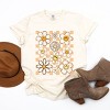Simply Sage Market S.W.Smiley Checkered Smiley Face Flowers Garment Dyed Tee - M - Ivory - 3 of 4