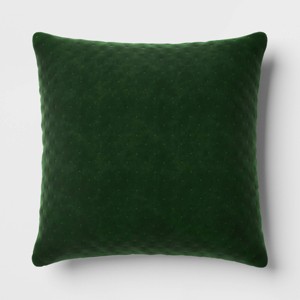 Oversized Quilted Velvet Square Throw Pillow - Threshold™ - 1 of 4