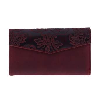Buxton Women's Tooled Leather Organizer Clutch